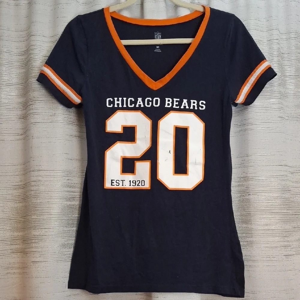 Chicago Bears Women's Navy V-Neck T-Shirt - Picture 1 of 5